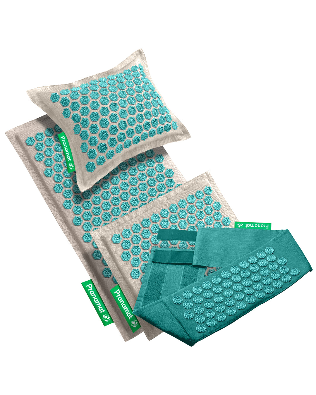 Pranamat + PranaPillow + Mini + PranaBelt (Natural/Turquoise)