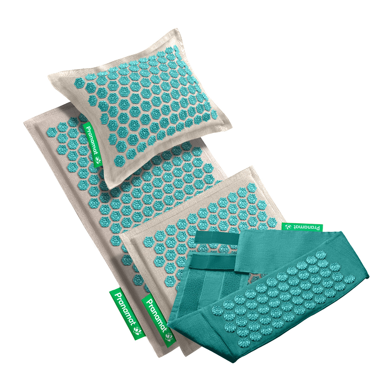 Pranamat + PranaPillow + Mini + PranaBelt (Natural/Turquoise)